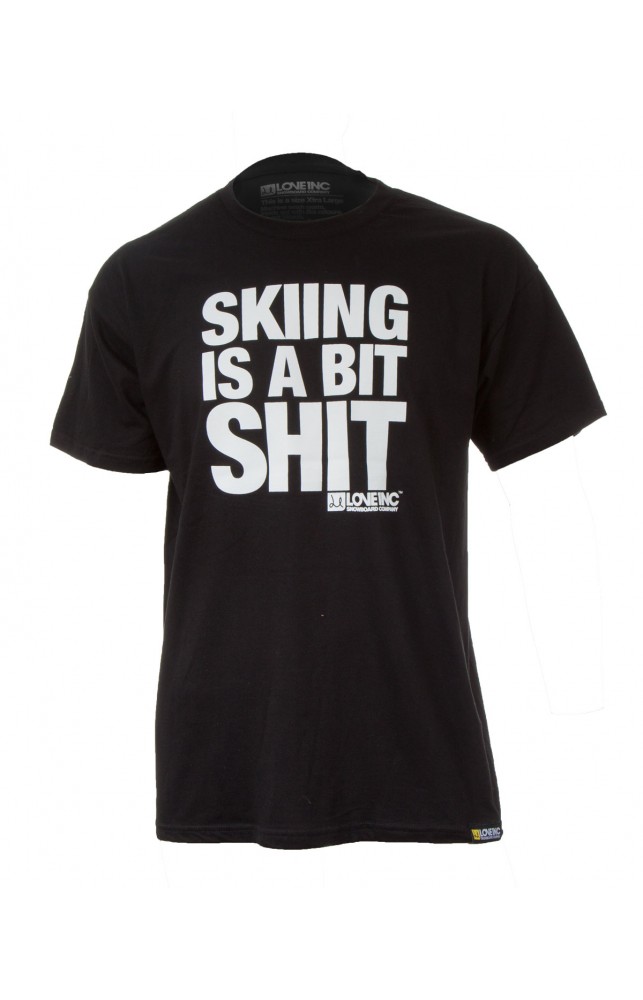 Skiing Is A Bit Shit Tshirt - Black